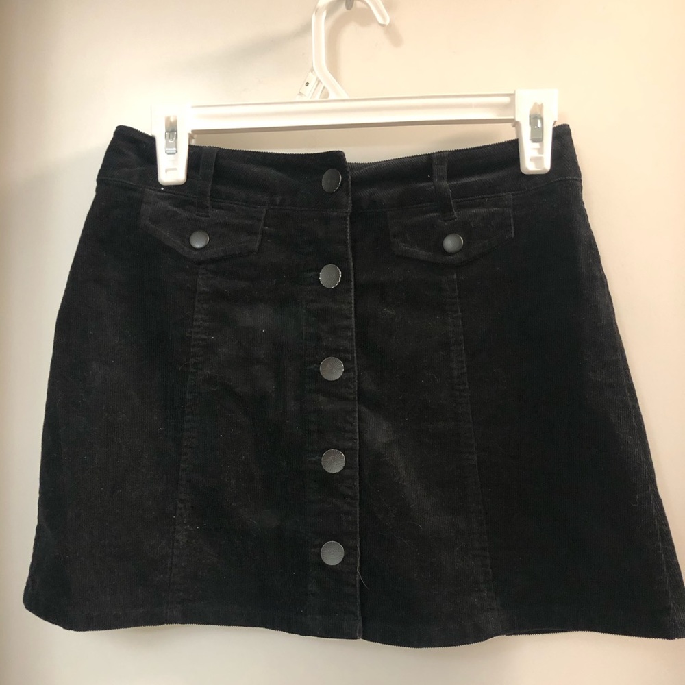 Corduroy Black Skirt